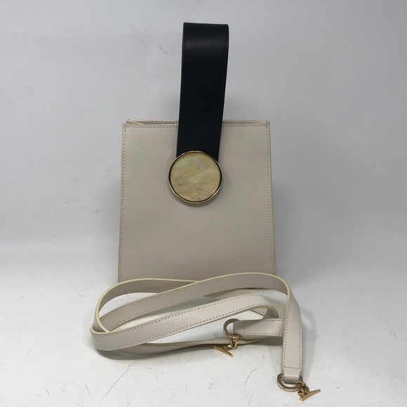 Lizzie Fortunato "Pronto" Textured Leather Top Handle Mini Bag, 7"x7.5"x6"-Cream - Picture 5 of 14